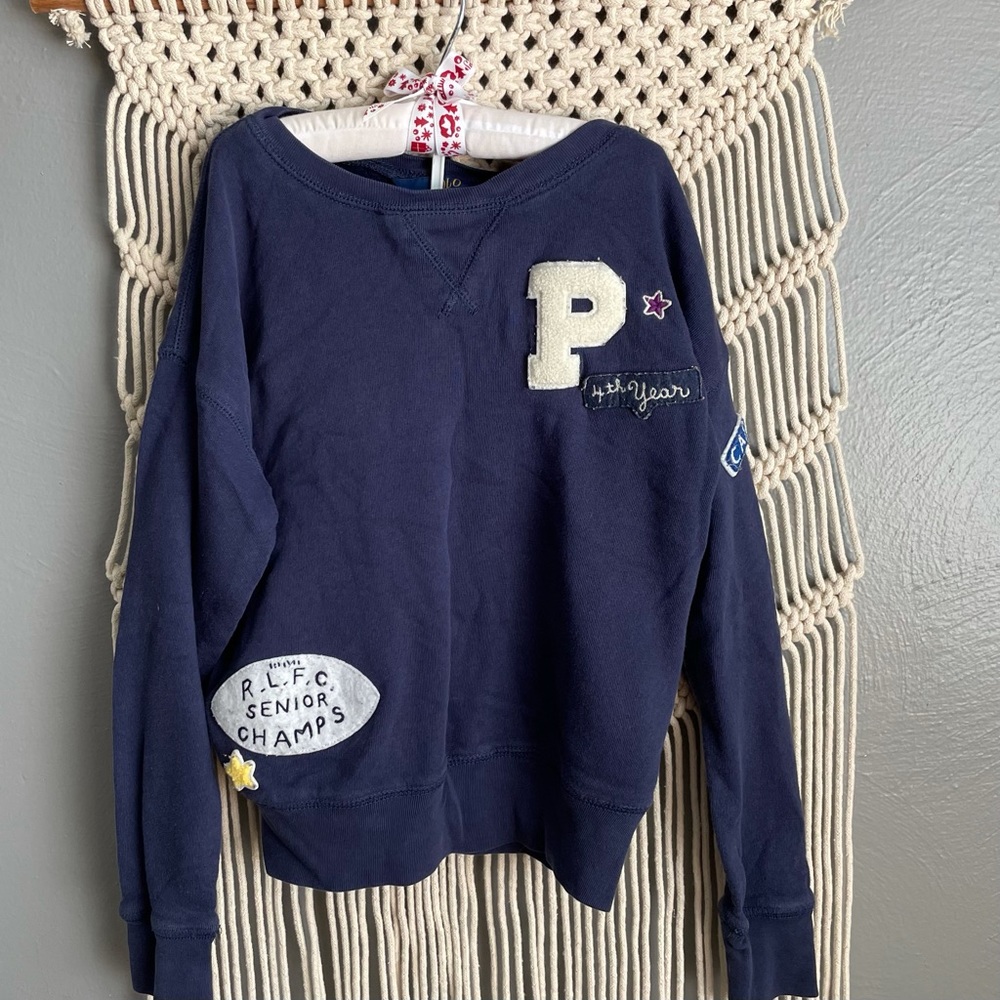 Polo Ralph Lauren Navy Blue Varsity Sweatshirt sz7